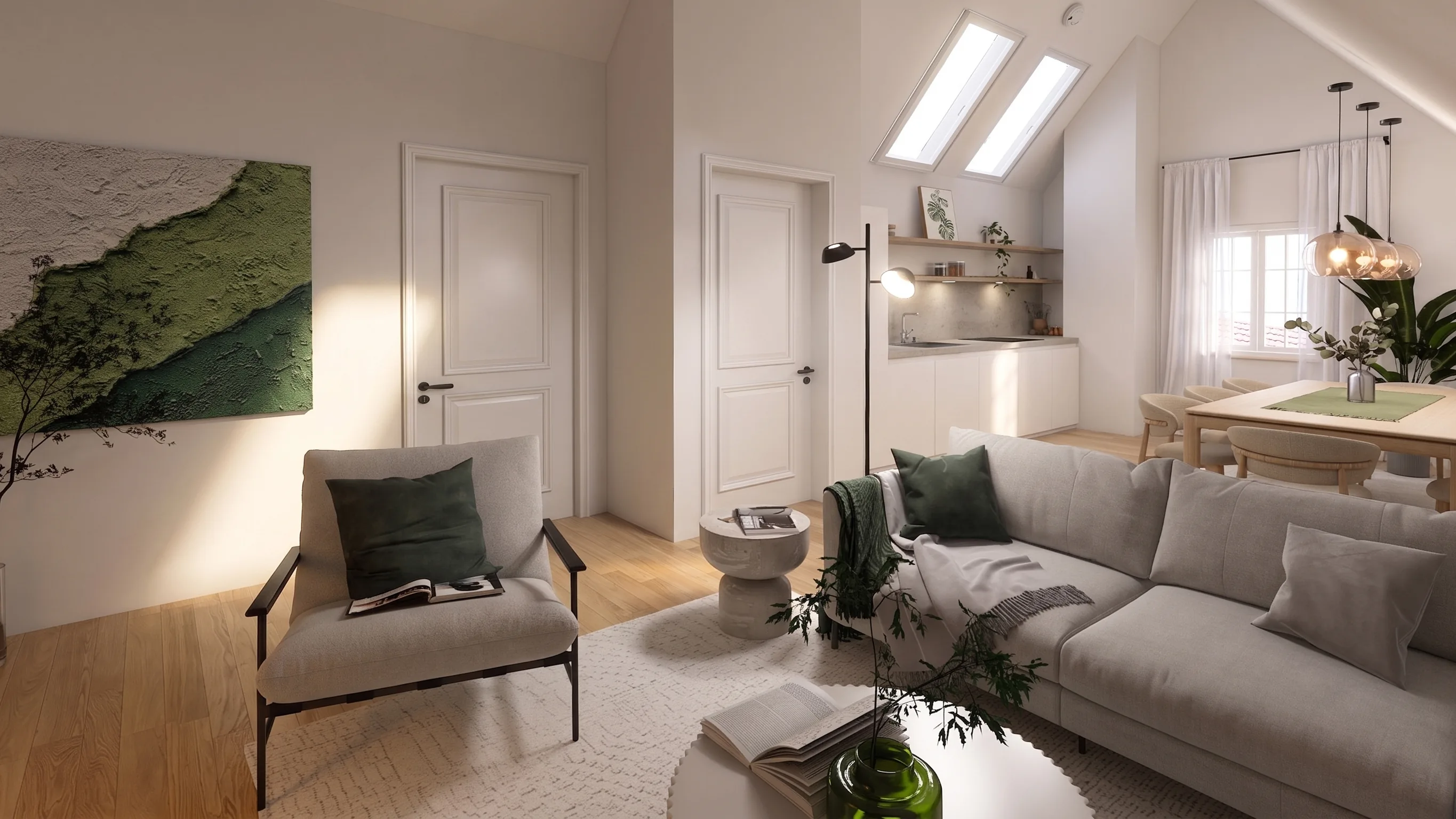 Visualisierung der Wohnung Hallgarten DG a