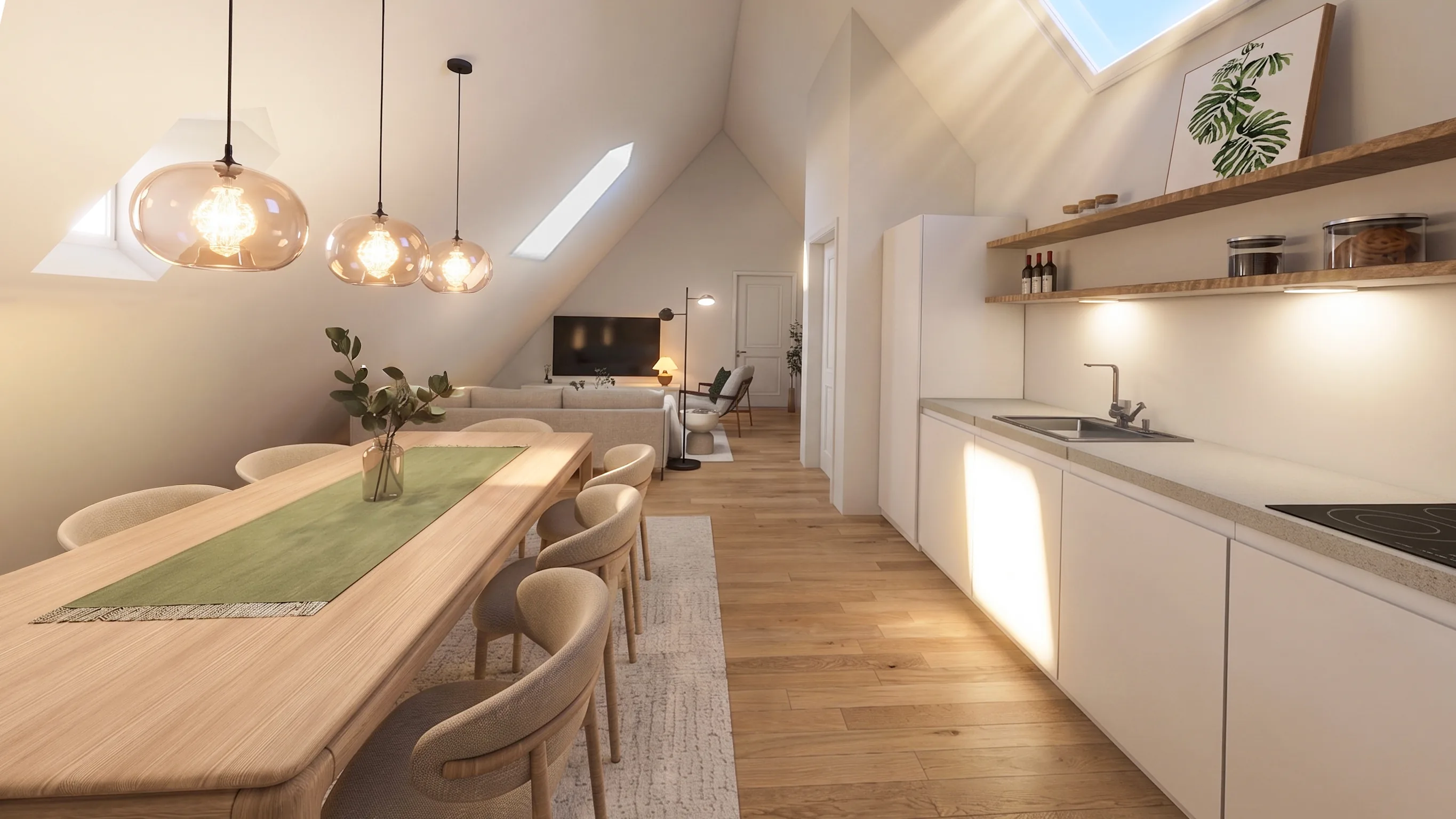 Visualisierung der Wohnung Hallgarten DG a